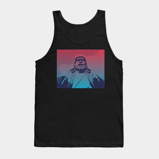 Vaporwave Genghis Khan 4230 Ulaanbaatar Tank Top by werewolfintheair